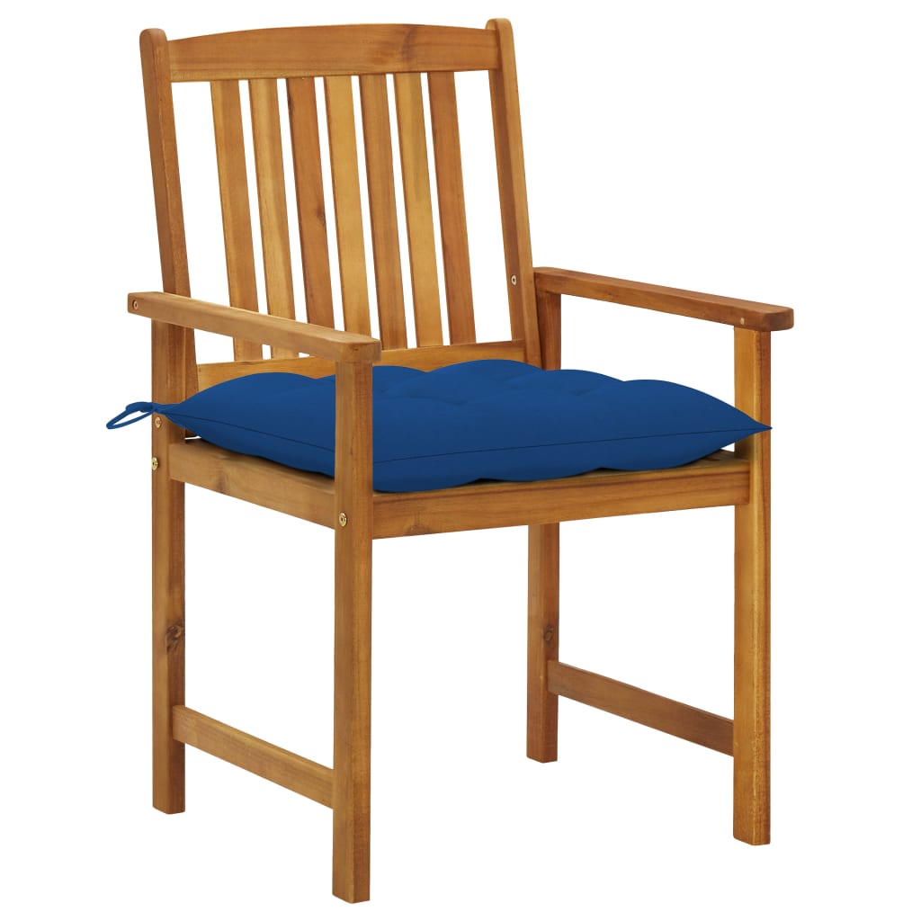 Chaises de jardin 8 pcs avec coussins en bois d'acacia massif