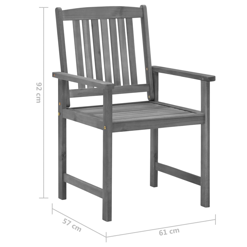 Tuinstoelen 4 st met kussens massief acaciahout