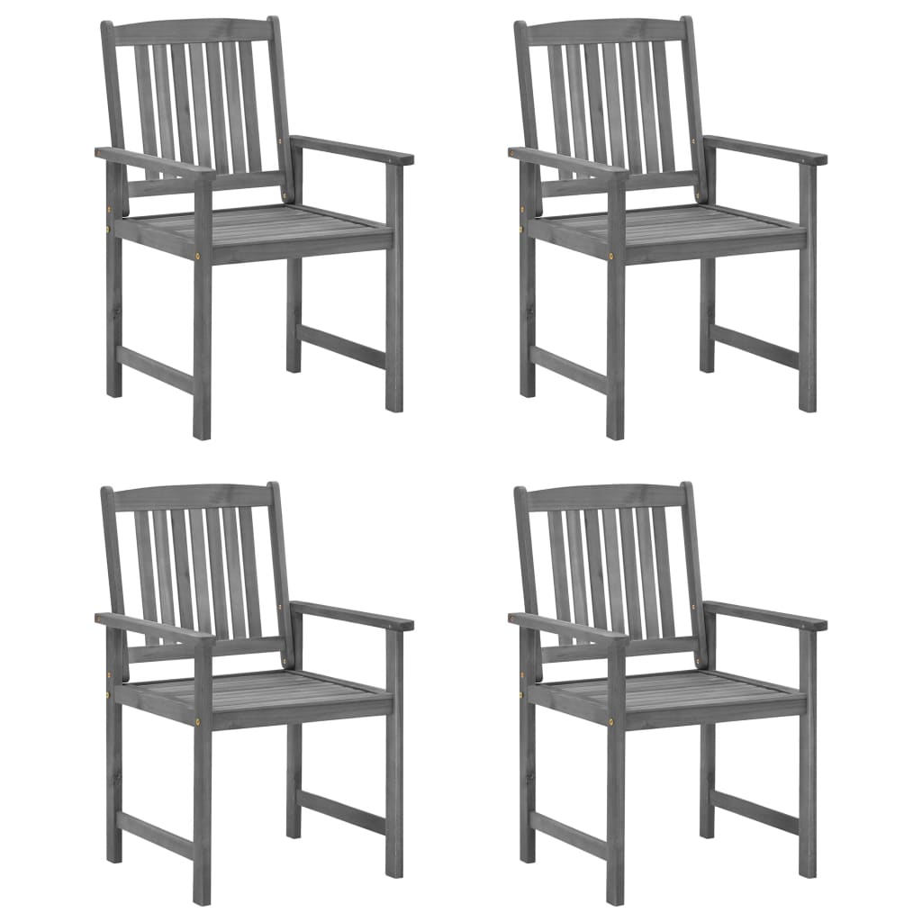 Chaises de jardin 4 pcs avec coussins en bois d'acacia massif