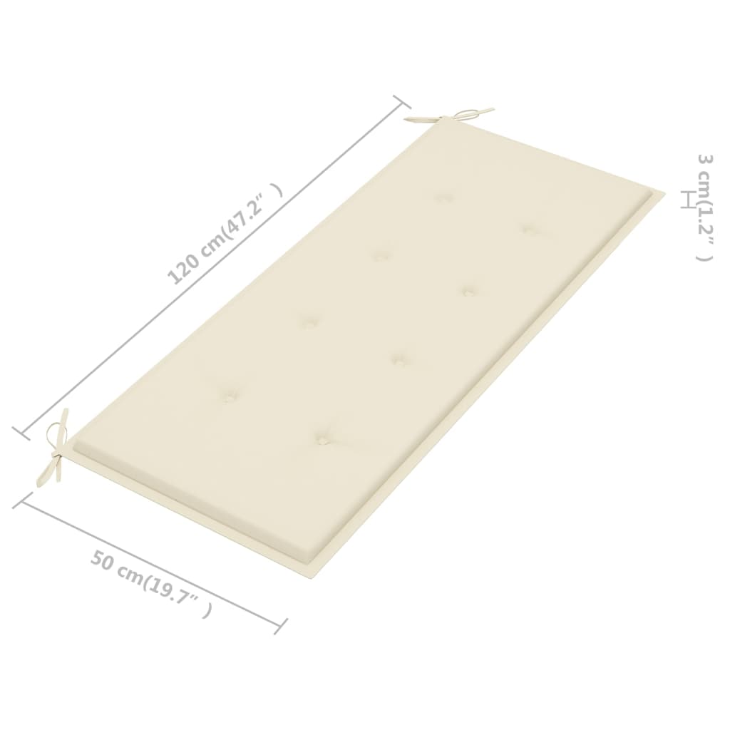 Tuinbank met kussen 135 cm massief acaciahout