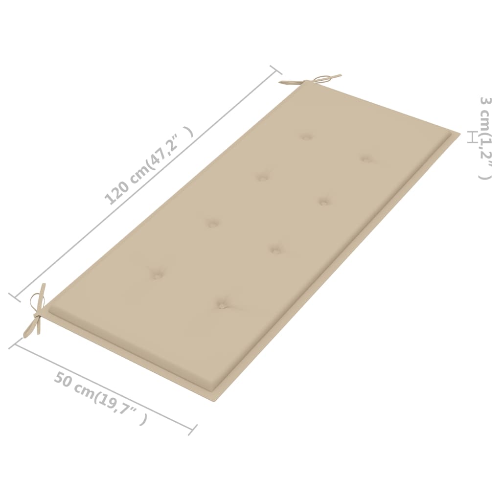 Tuinbank met kussen 135 cm massief acaciahout