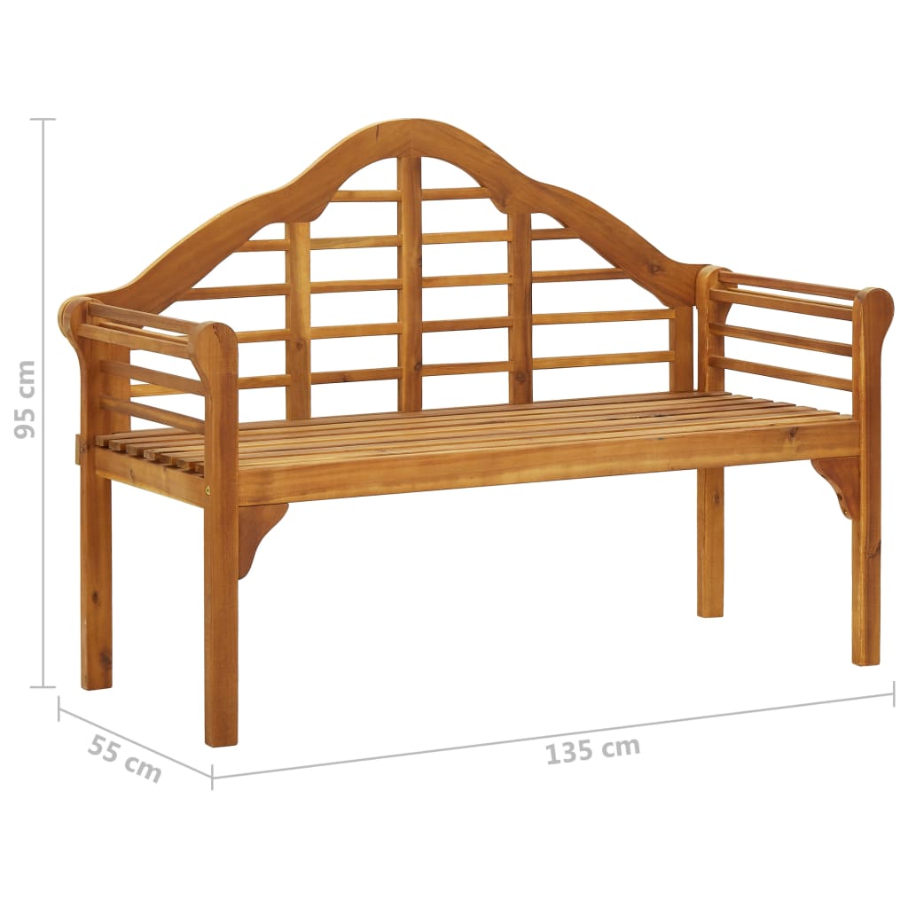 Banc de jardin avec coussin 135 cm en bois d'acacia massif