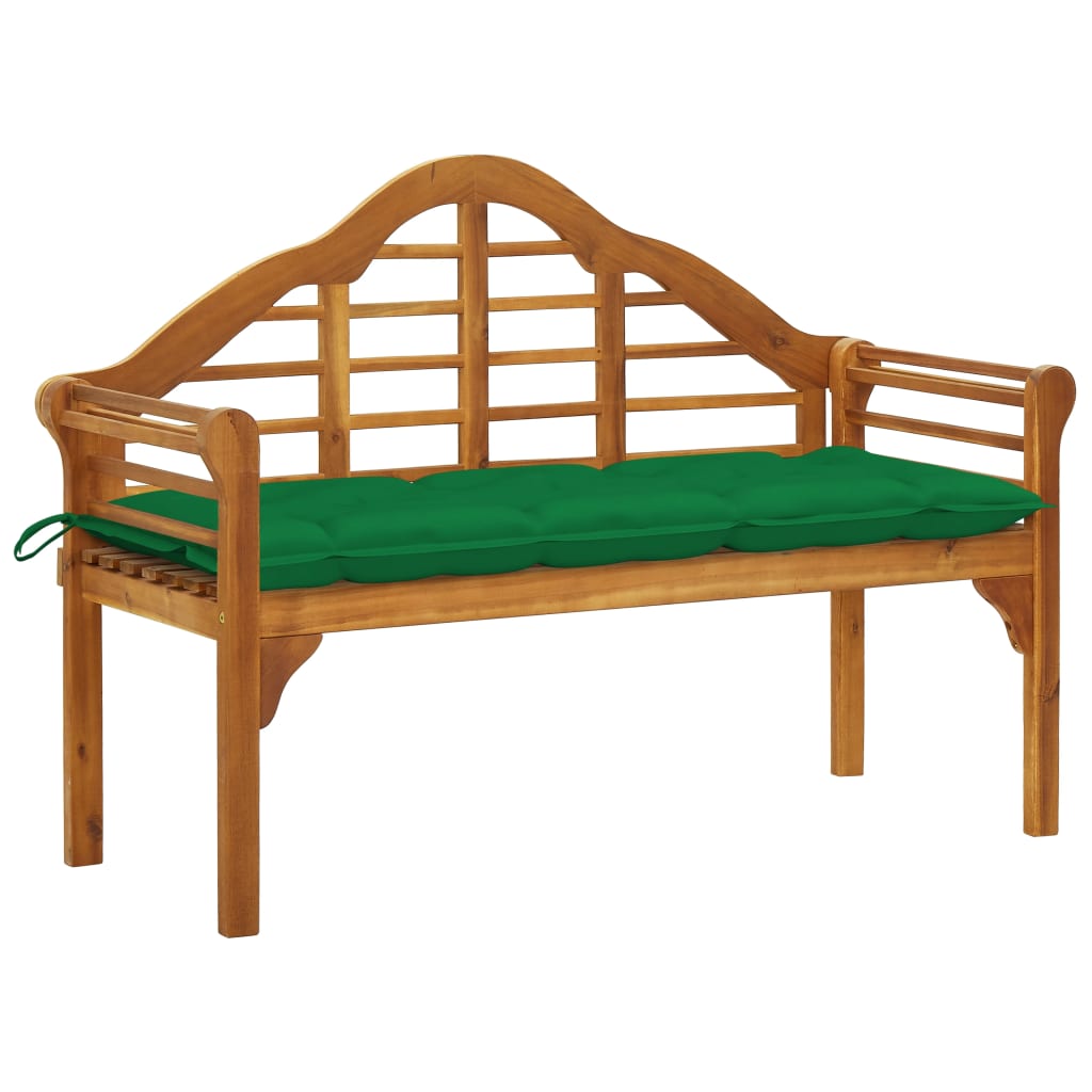 Banc de jardin avec coussin 135 cm en bois d'acacia massif