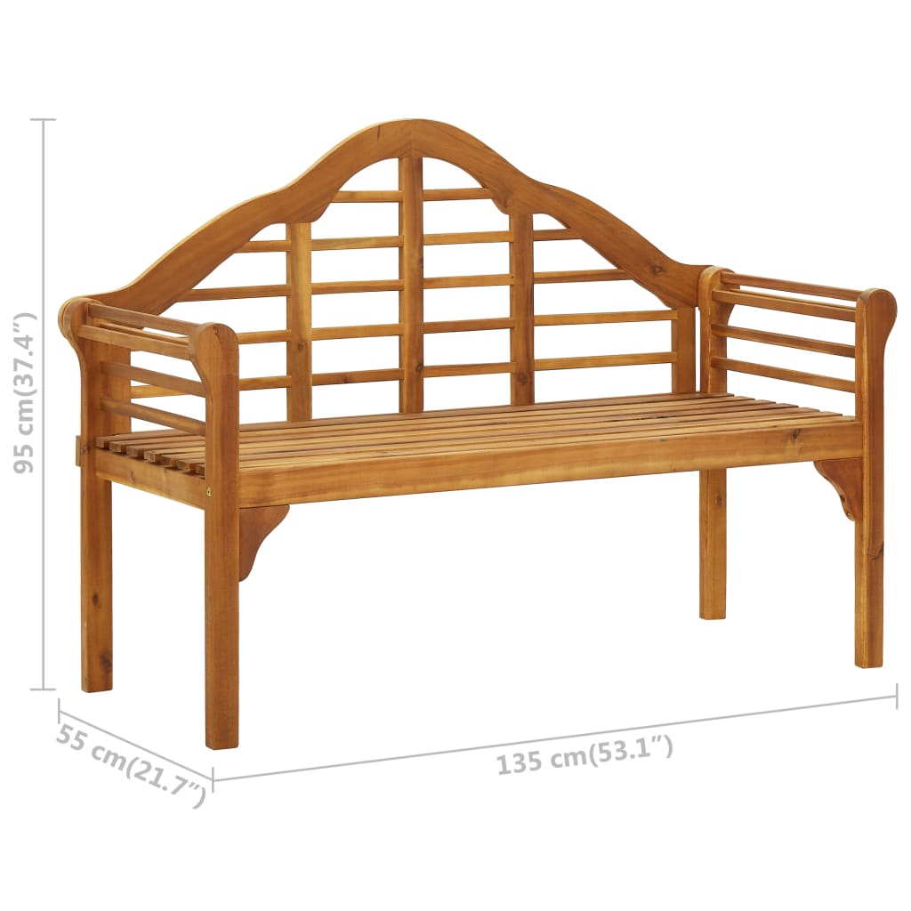 Banc de jardin avec coussin 135 cm en bois d'acacia massif