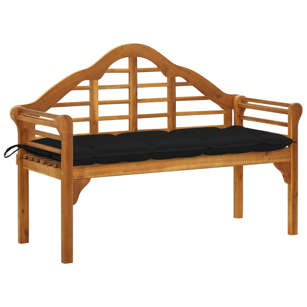 Banc de jardin avec coussin 135 cm en bois d'acacia massif