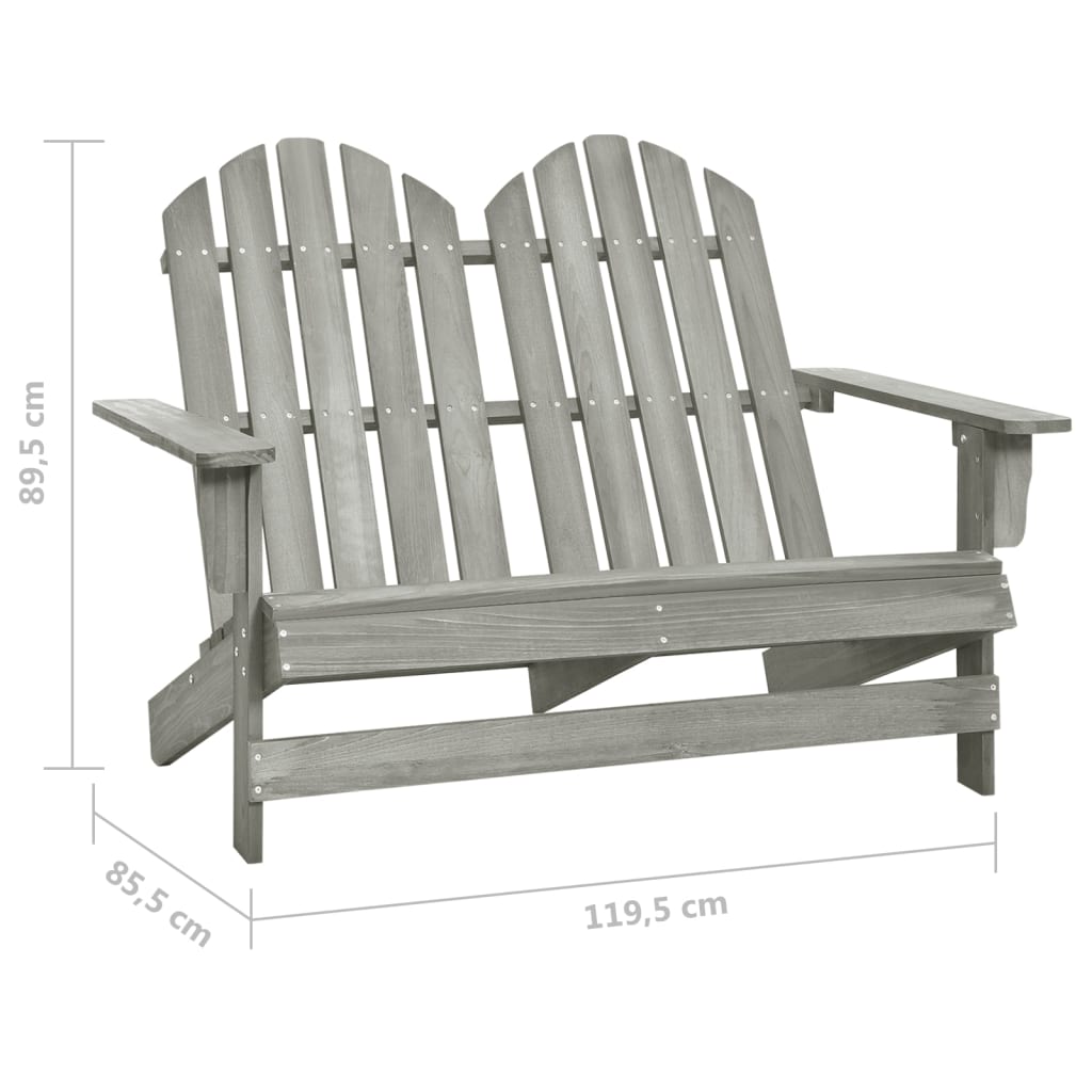 Chaise de jardin 2 places Adirondack en pin massif