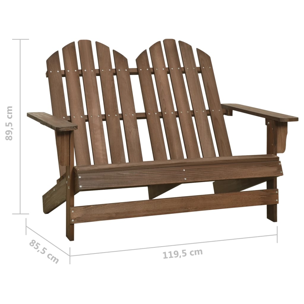 Chaise de jardin 2 places Adirondack en pin massif