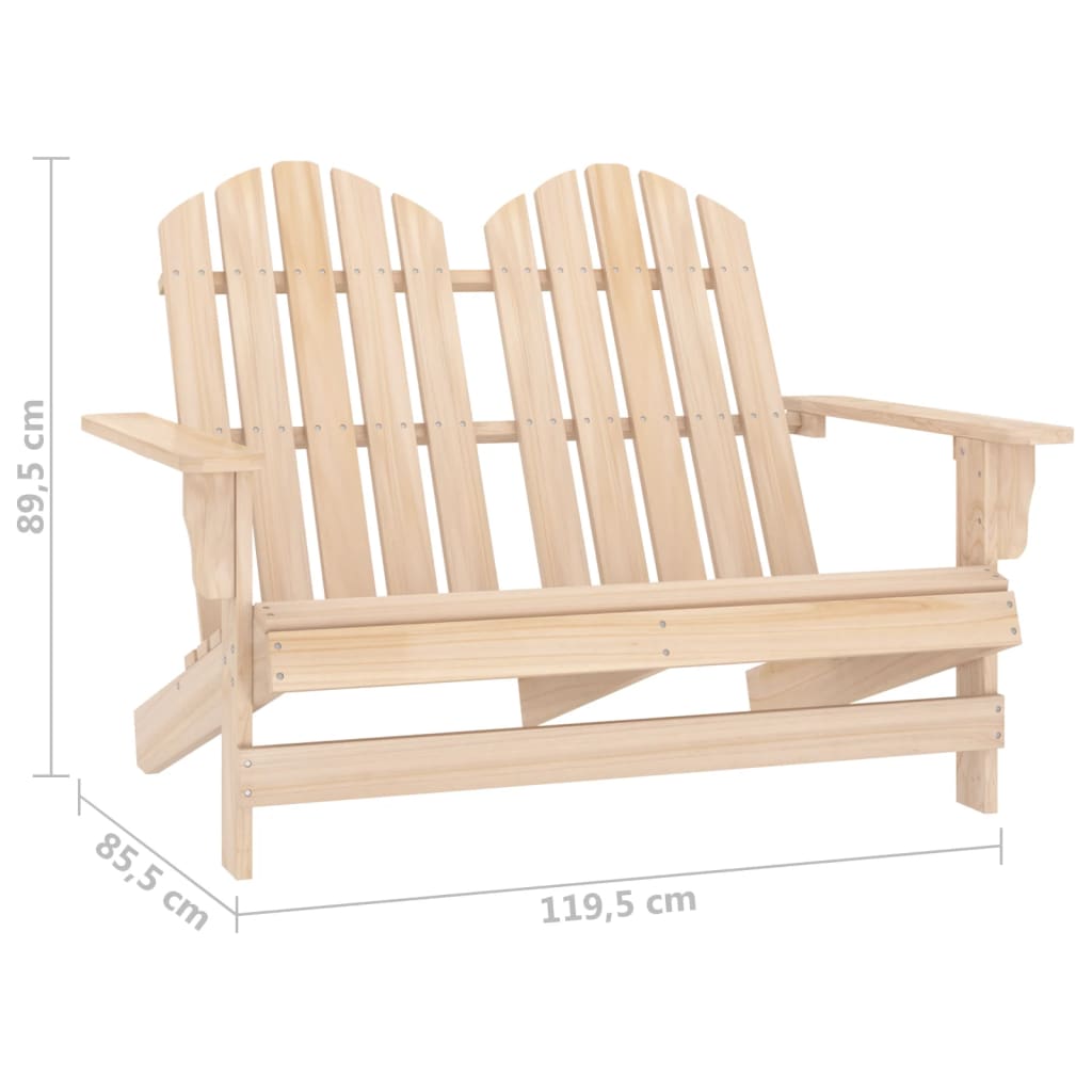 Chaise de jardin 2 places Adirondack en pin massif