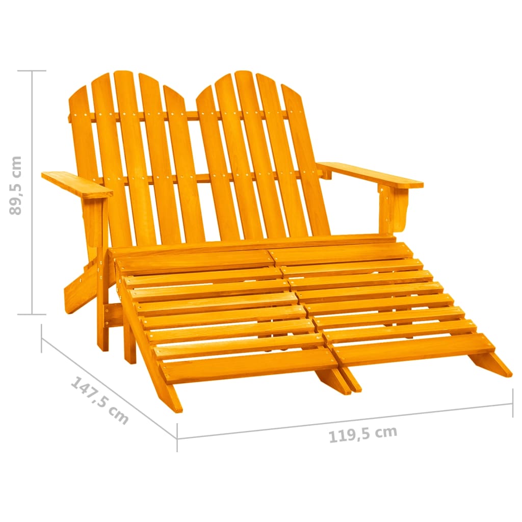 Tuinstoel 2-zits Adirondack met voetenbank vurenhout