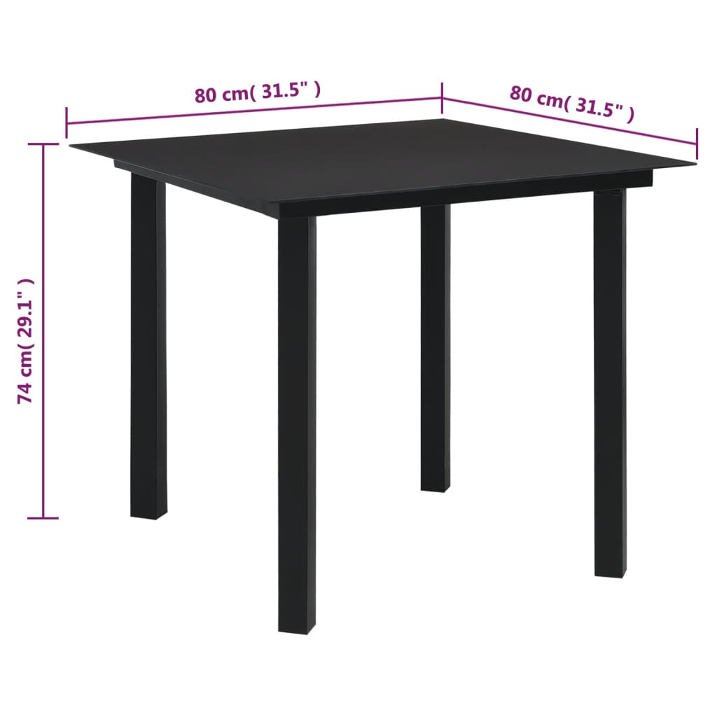 5-delige Tuinset PVC-rattan zwart