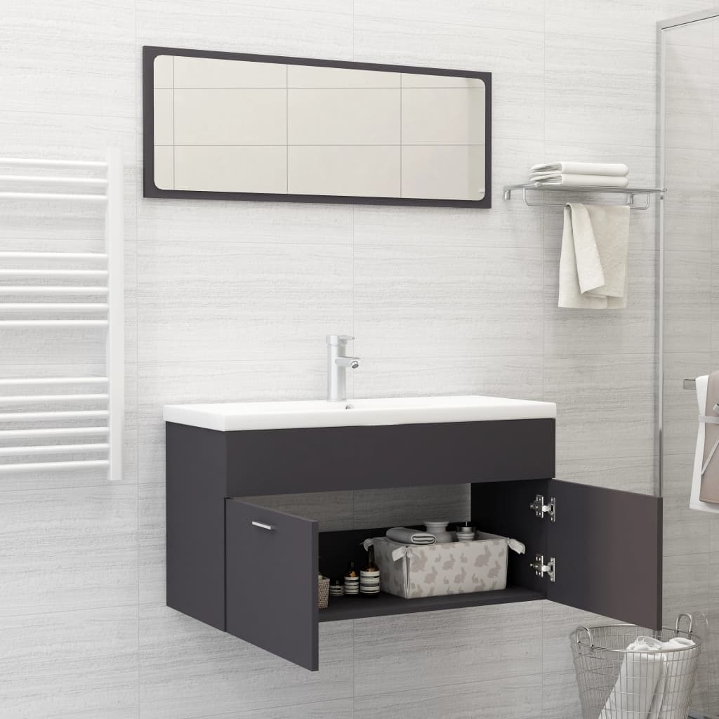 Ensemble de meubles de salle de bain 2 pièces en bois couleur chêne