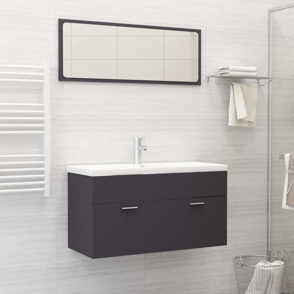 Ensemble de meubles de salle de bain 2 pièces en bois couleur chêne