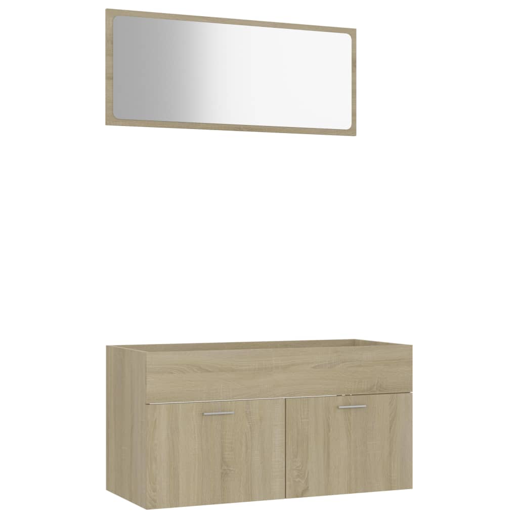 Ensemble de meubles de salle de bain 2 pièces en bois couleur chêne