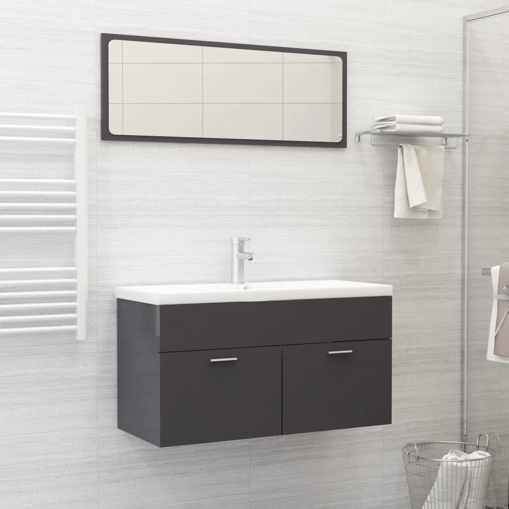 Ensemble de meubles de salle de bain 2 pièces en bois couleur chêne