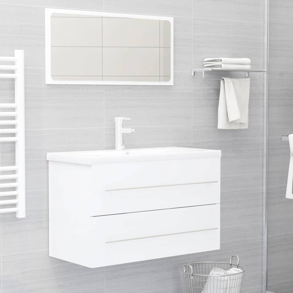 Ensemble de meubles de salle de bain 2 pièces en bois de chêne blanc et sonoma