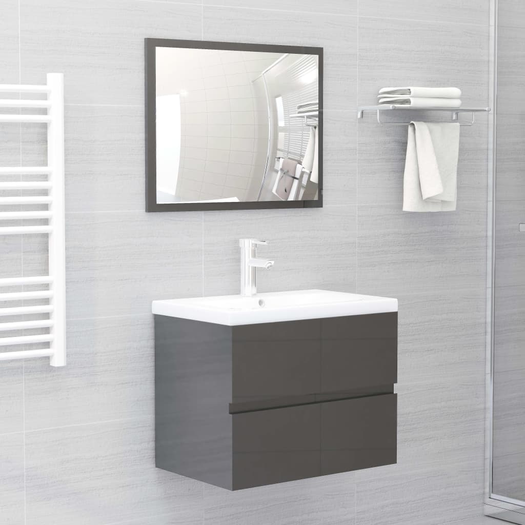 Ensemble de meubles de salle de bain 2 pièces en bois couleur chêne