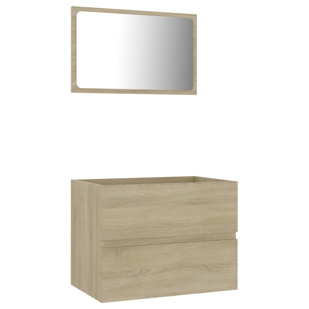 Ensemble de meubles de salle de bain 2 pièces en bois couleur chêne