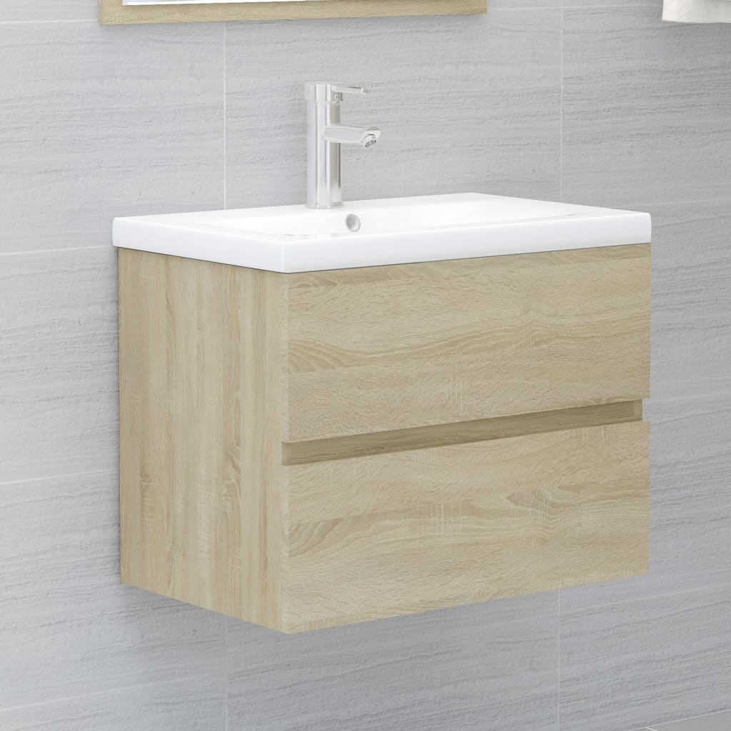 Ensemble de meubles de salle de bain 2 pièces en bois couleur chêne