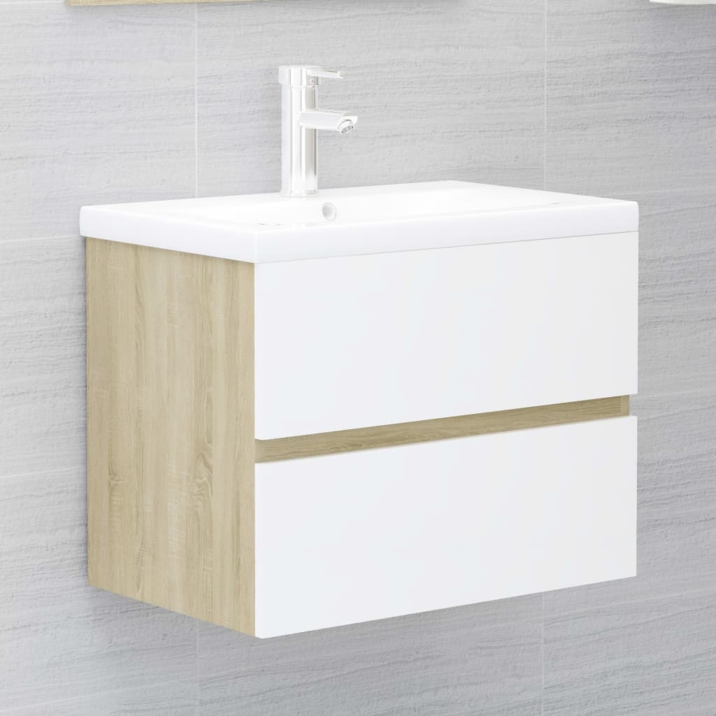 Ensemble de meubles de salle de bain 2 pièces en bois couleur chêne