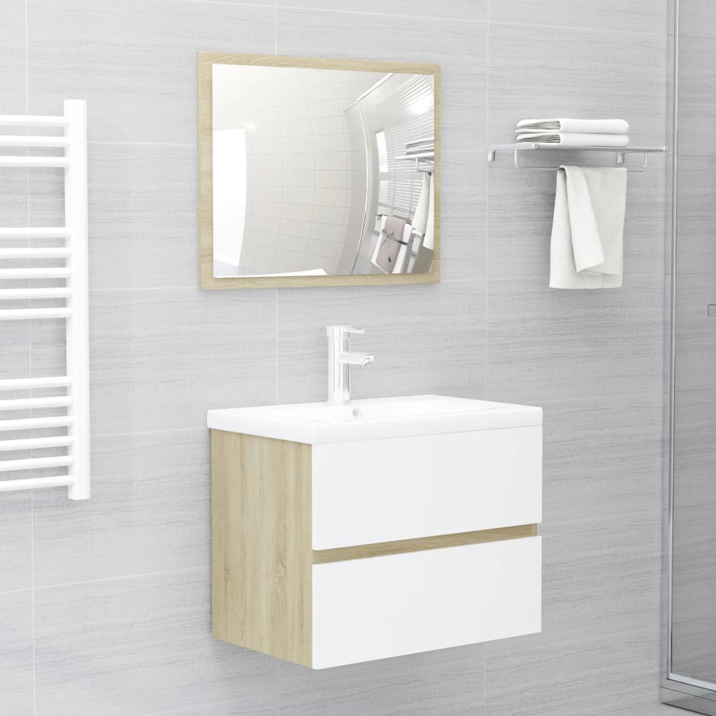 Ensemble de meubles de salle de bain 2 pièces en bois couleur chêne