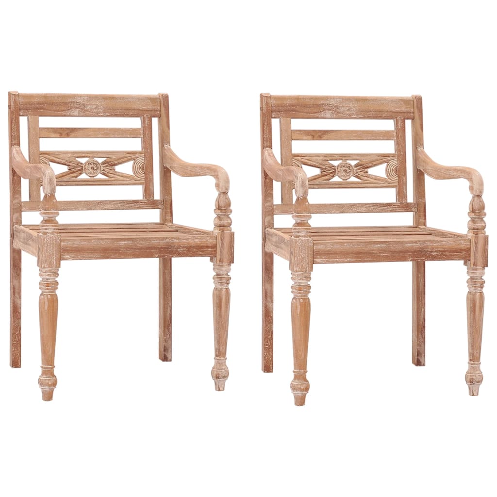 Chaises Batavia 8 pcs avec coussins en teck massif