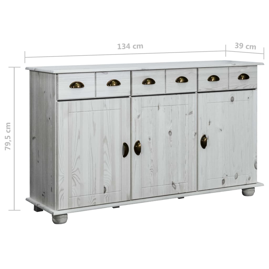 Dressoir 134x39x79,5 cm massief grenenhout