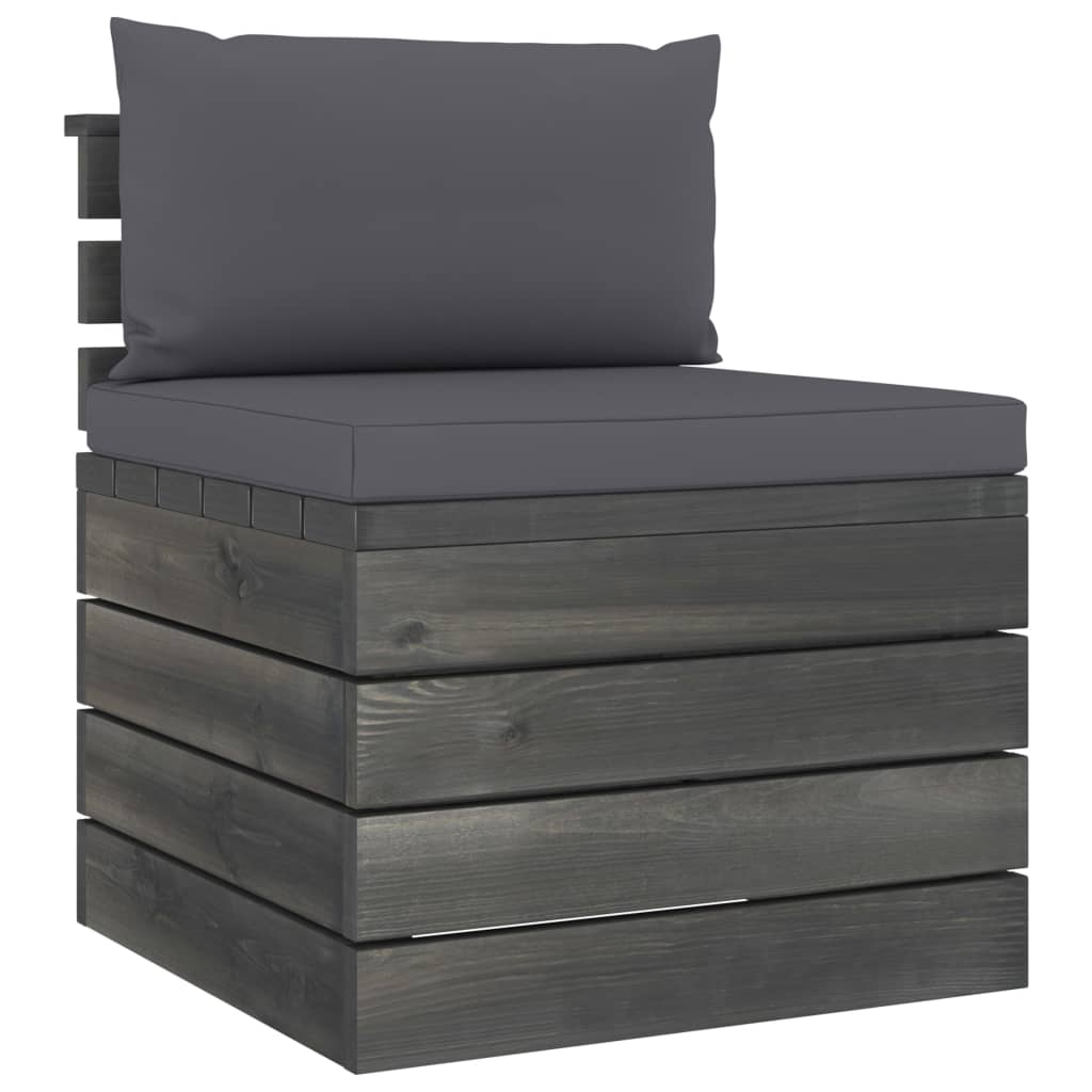 2-delige Loungeset met kussens pallet massief grenenhout