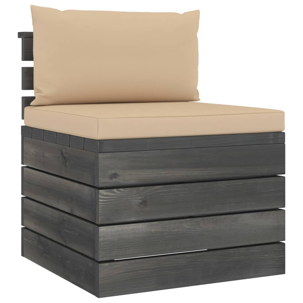 2-delige Loungeset met kussens pallet massief grenenhout