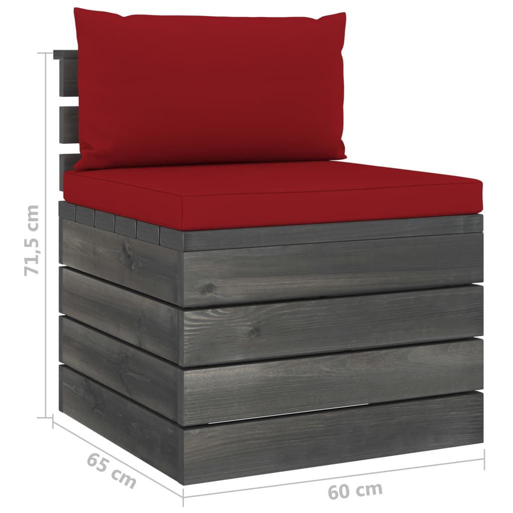 2-delige Loungeset met kussens pallet massief grenenhout