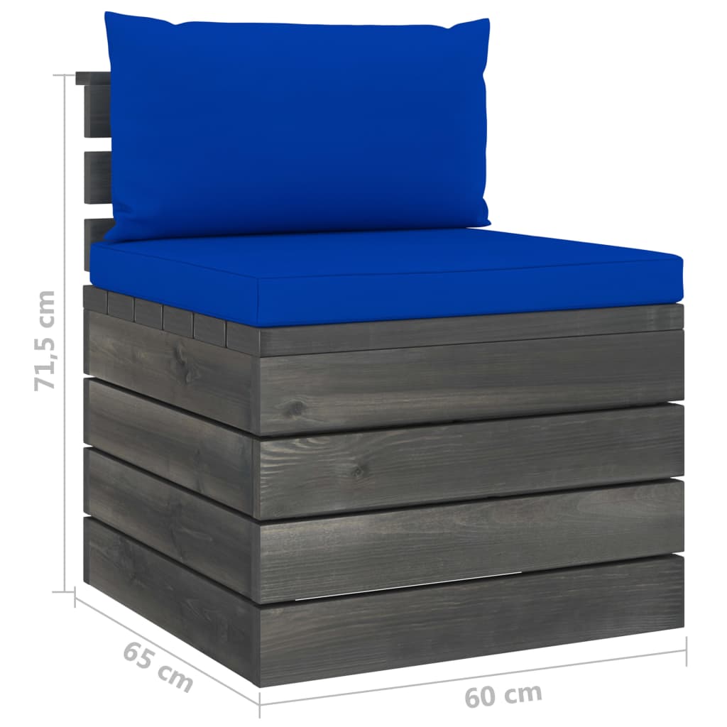 2-delige Loungeset met kussens pallet massief grenenhout