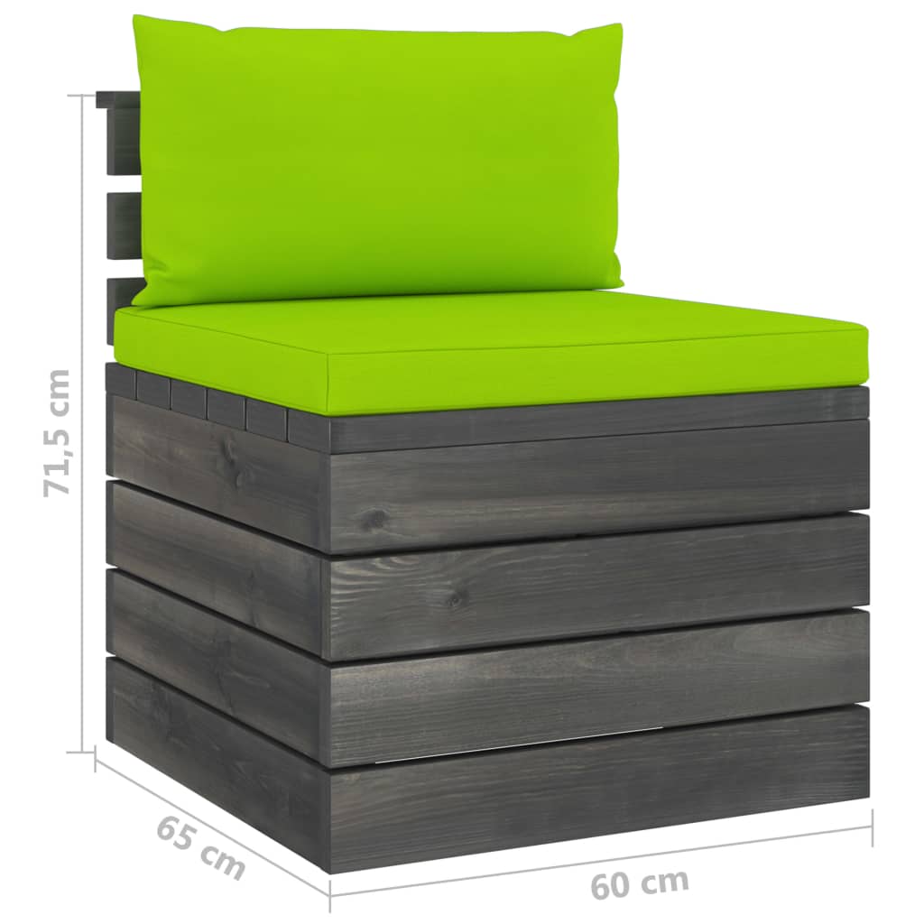 Ensemble Lounge 2 pièces avec palette de coussins en bois de pin massif