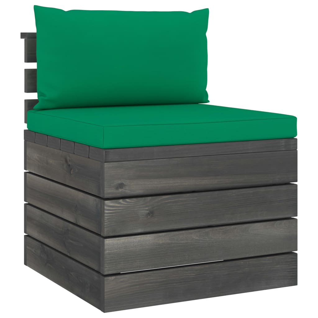 2-delige Loungeset met kussens pallet massief grenenhout