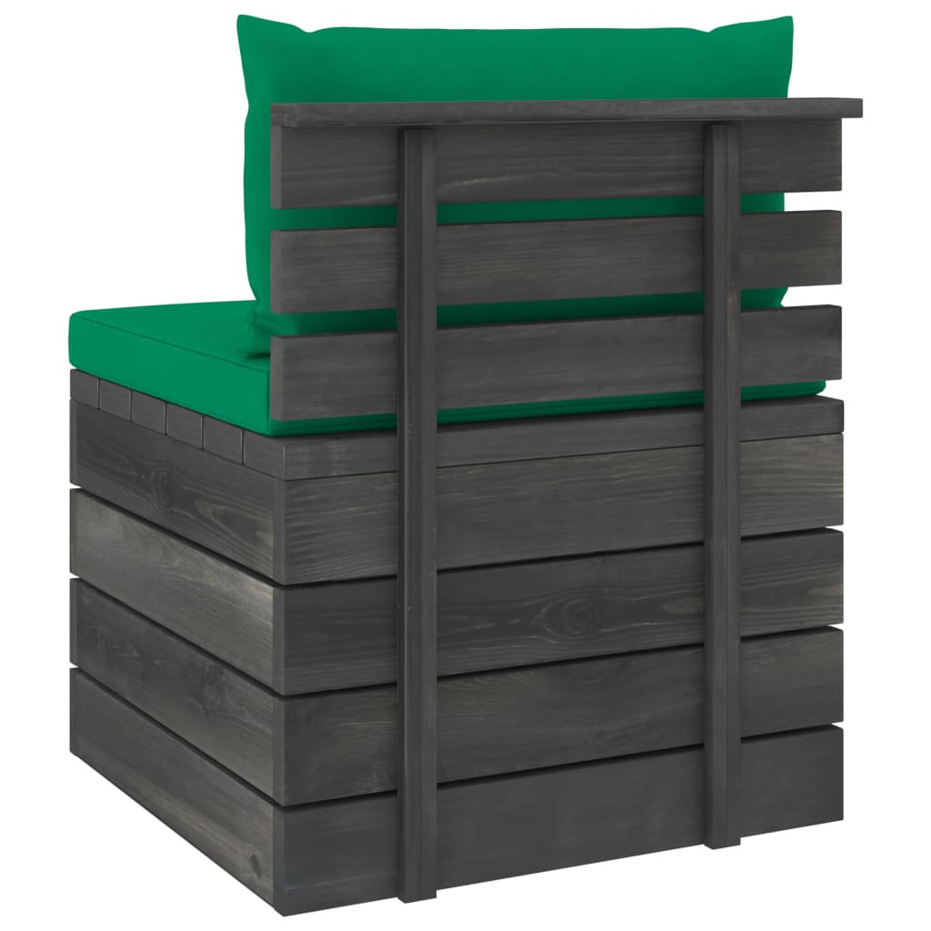 2-delige Loungeset met kussens pallet massief grenenhout