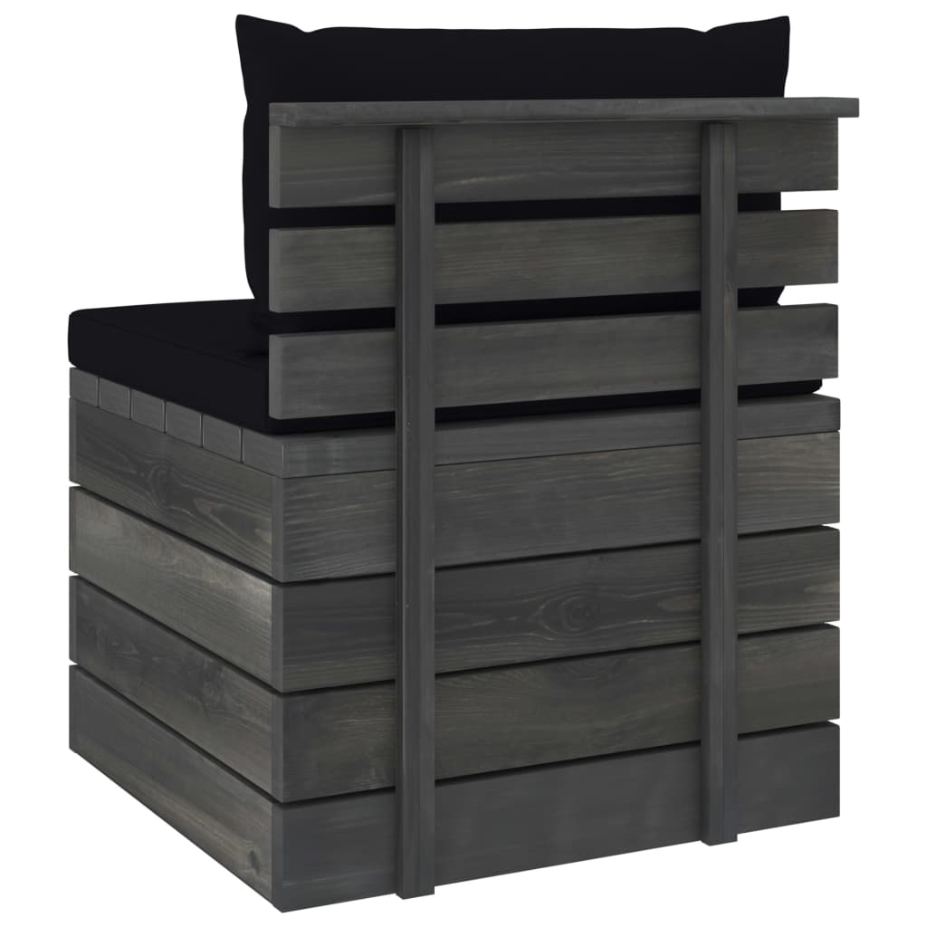 2-delige Loungeset met kussens pallet massief grenenhout