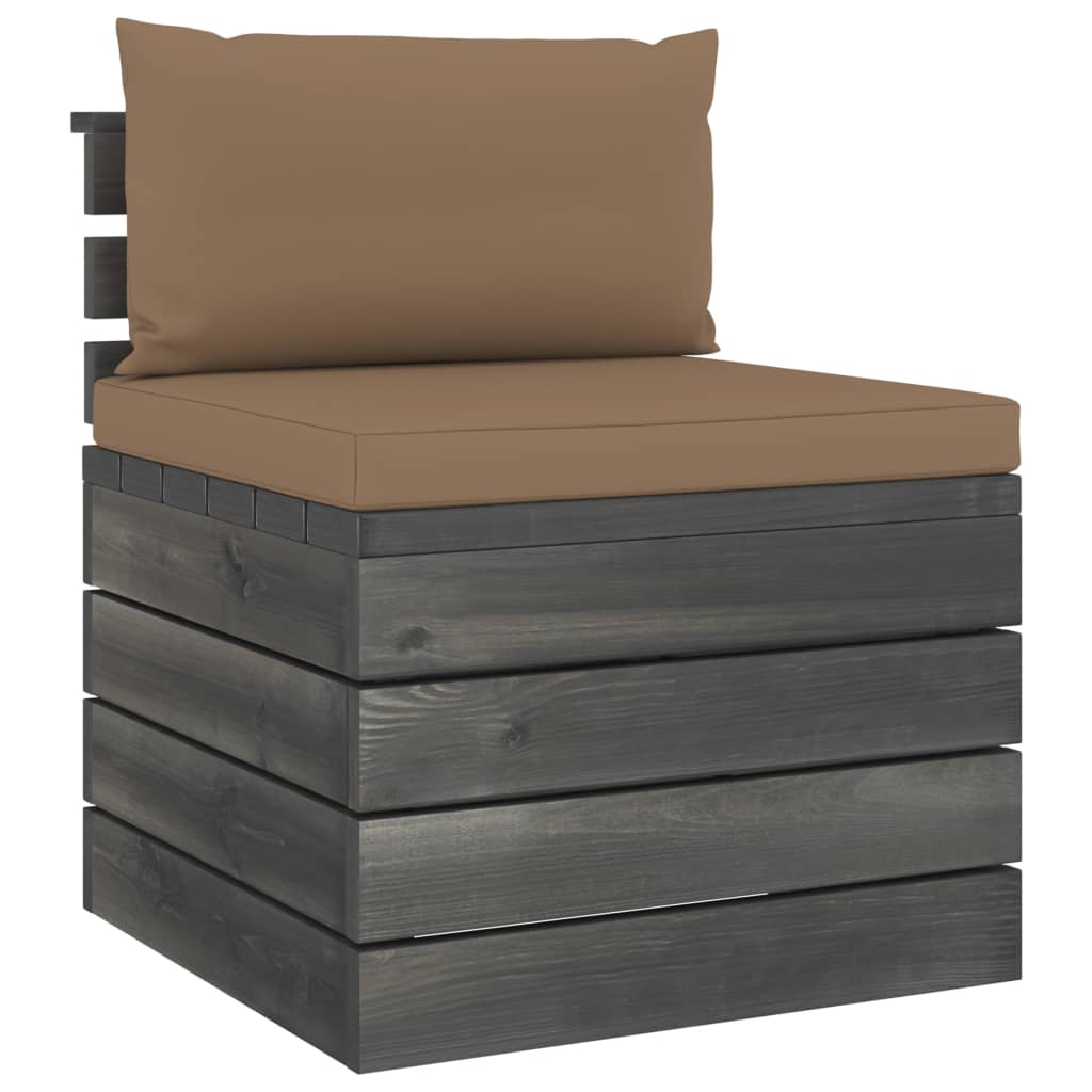 2-delige Loungeset met kussens pallet massief grenenhout