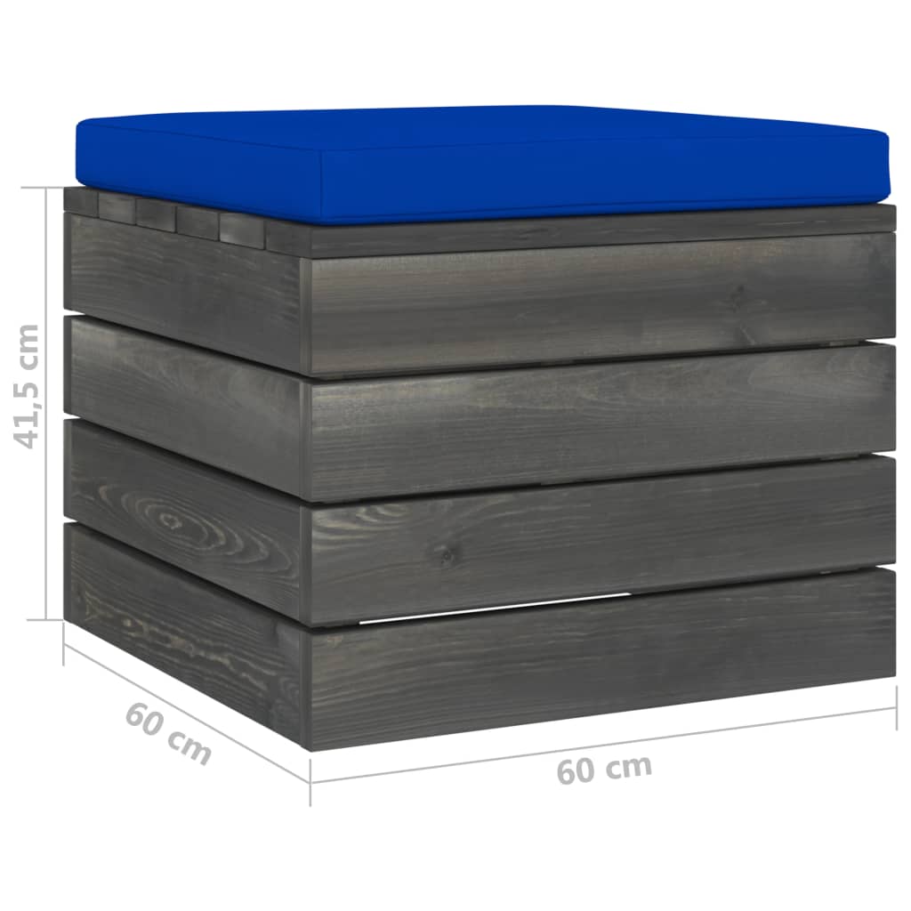 Tuinhocker met kussen pallet grenenhout