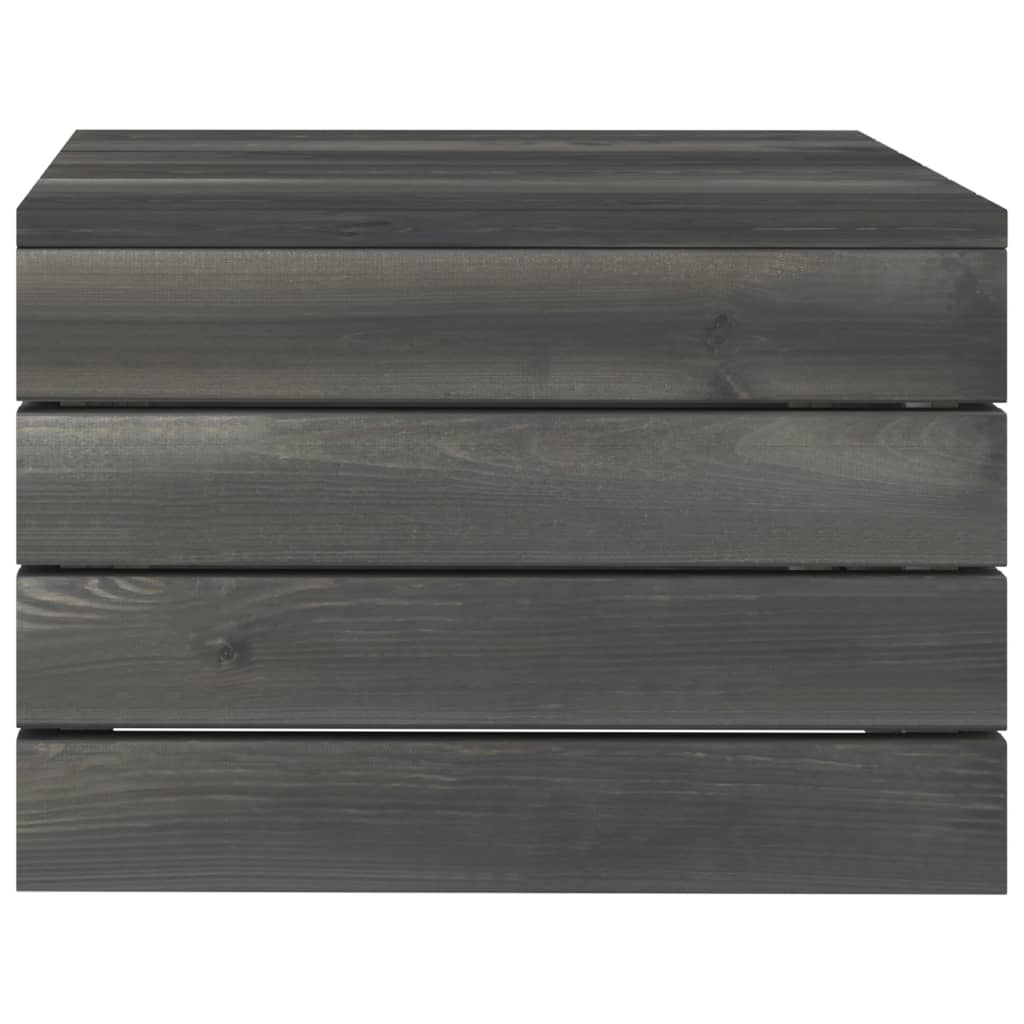 Ensemble de salon 5 pièces palette en bois de pin massif gris foncé