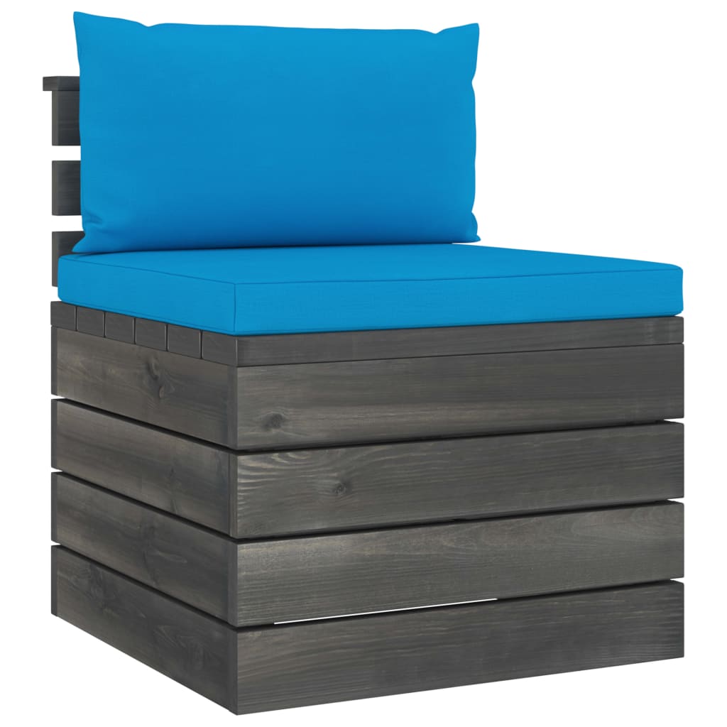 5-delige Loungeset met kussens pallet massief grenenhout