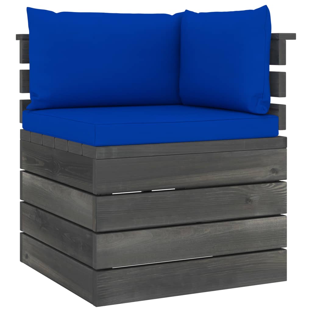 5-delige Loungeset met kussens pallet massief grenenhout