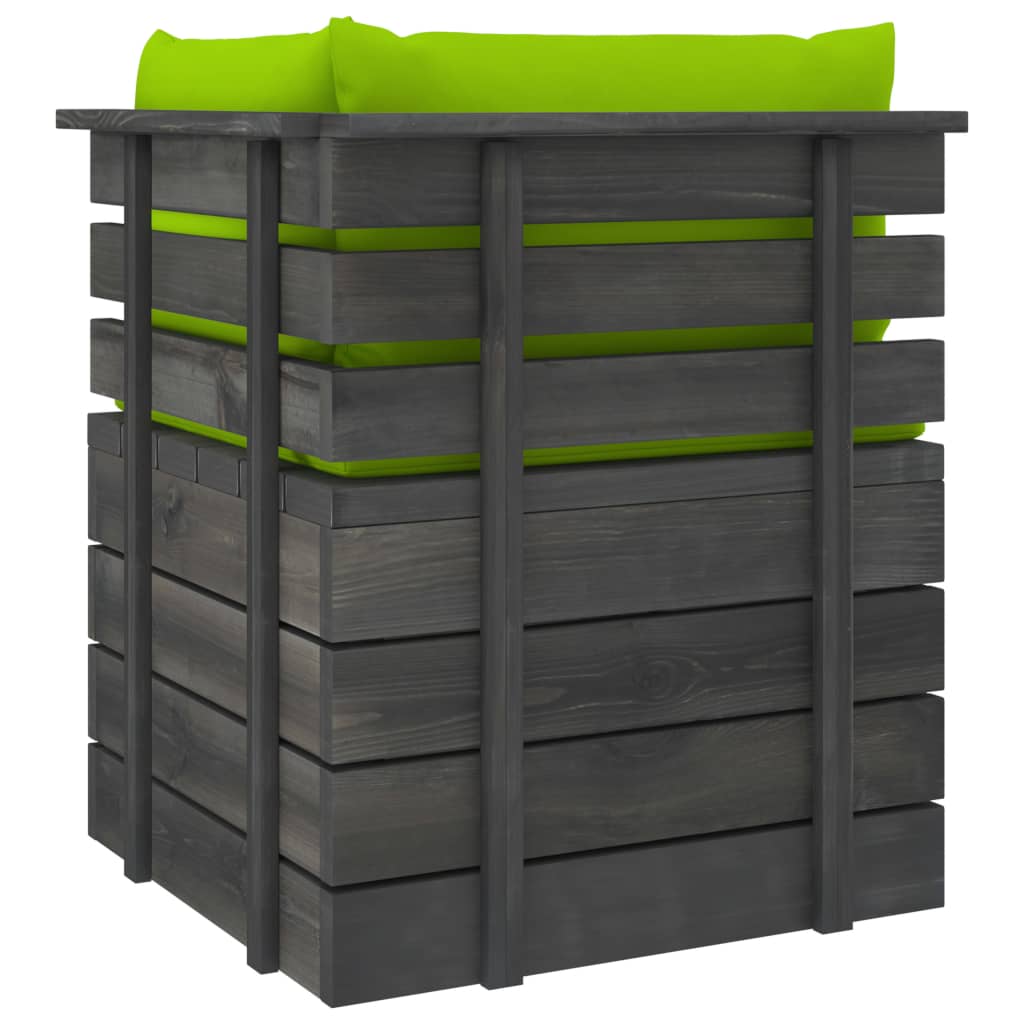 5-delige Loungeset met kussens pallet massief grenenhout