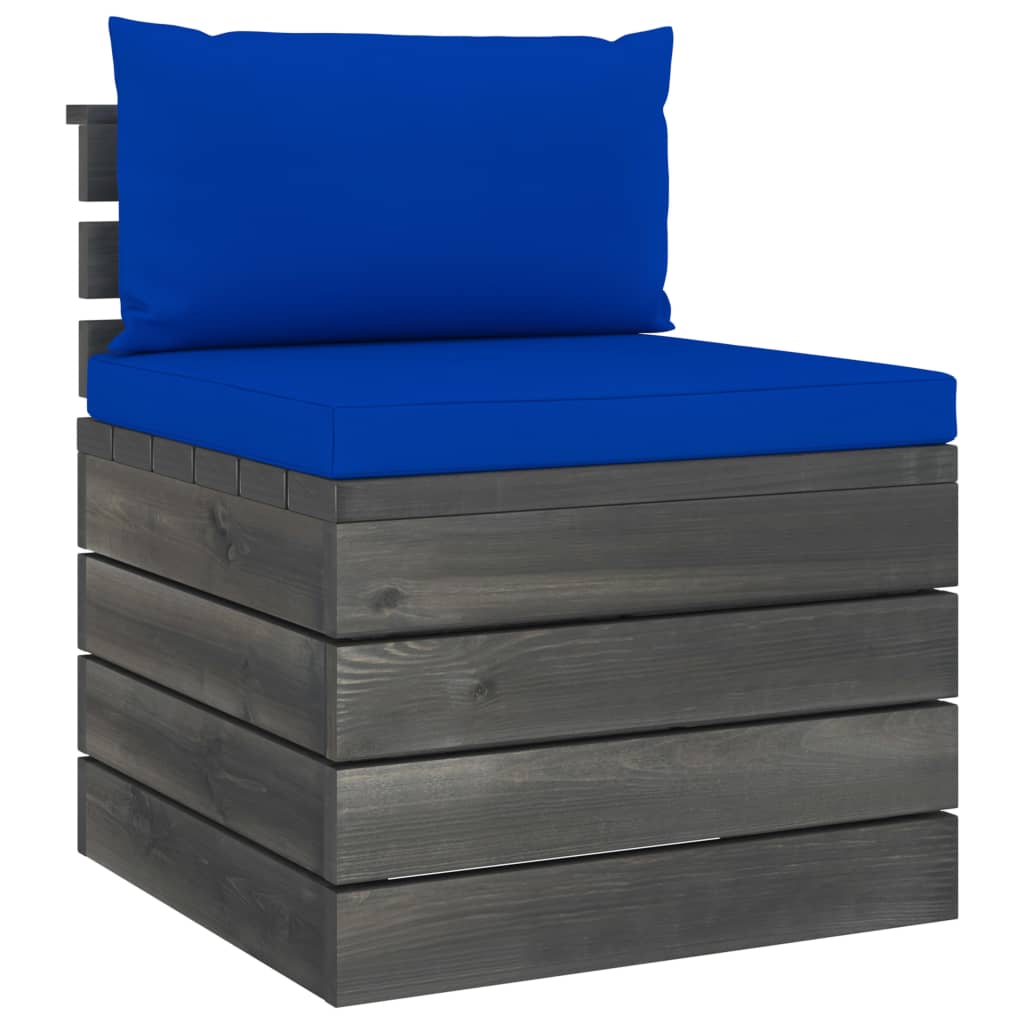 6-delige Loungeset met kussens pallet massief grenenhout