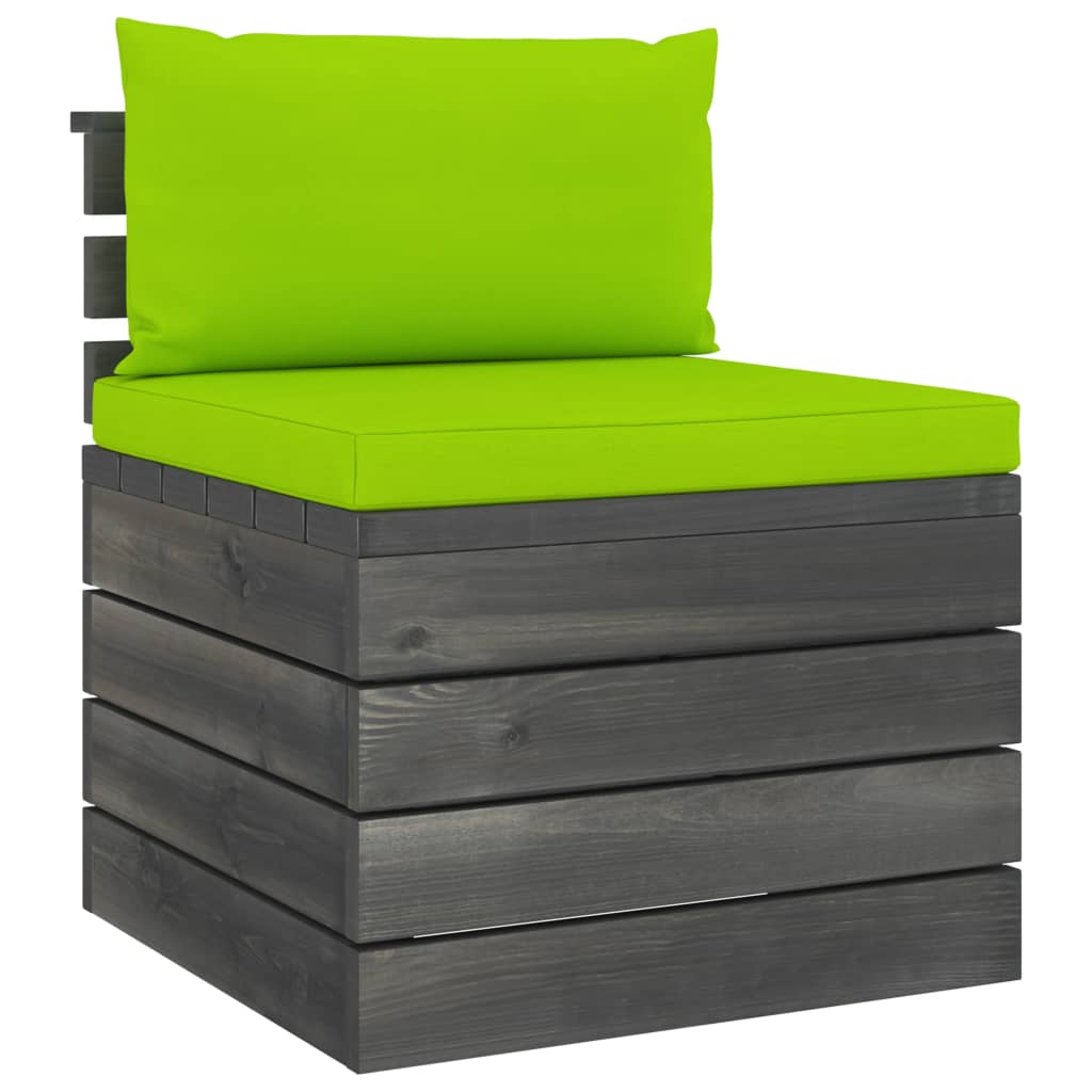 6-delige Loungeset met kussens pallet massief grenenhout