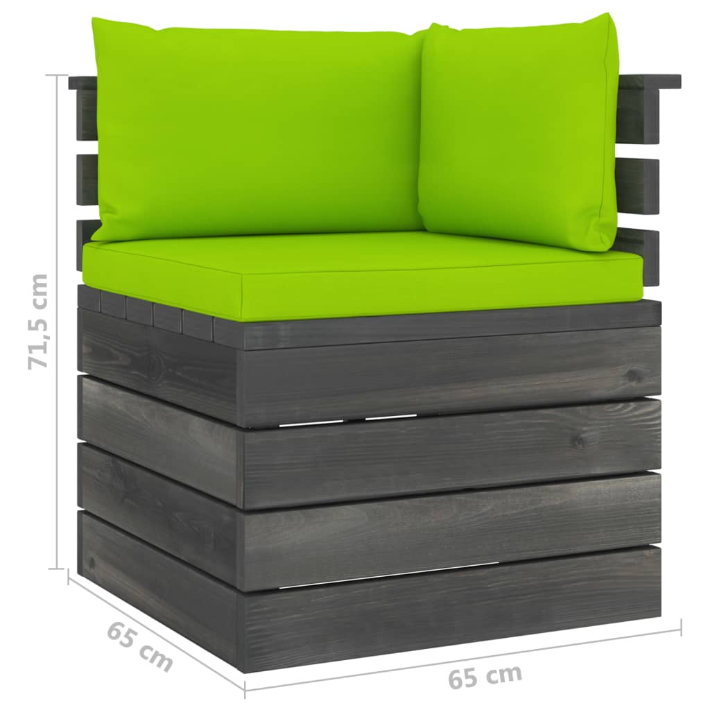 Ensemble Lounge 7 pièces avec palette de coussins en bois de pin massif