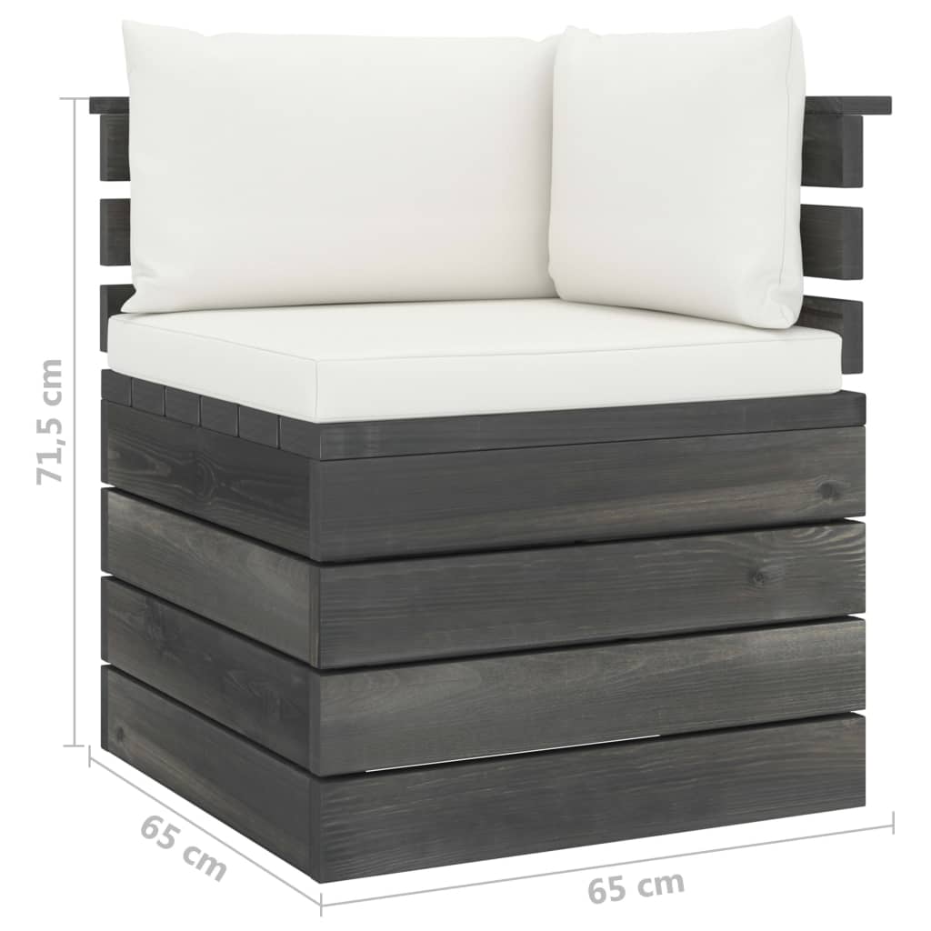 9-delige Loungeset met kussens pallet massief grenenhout