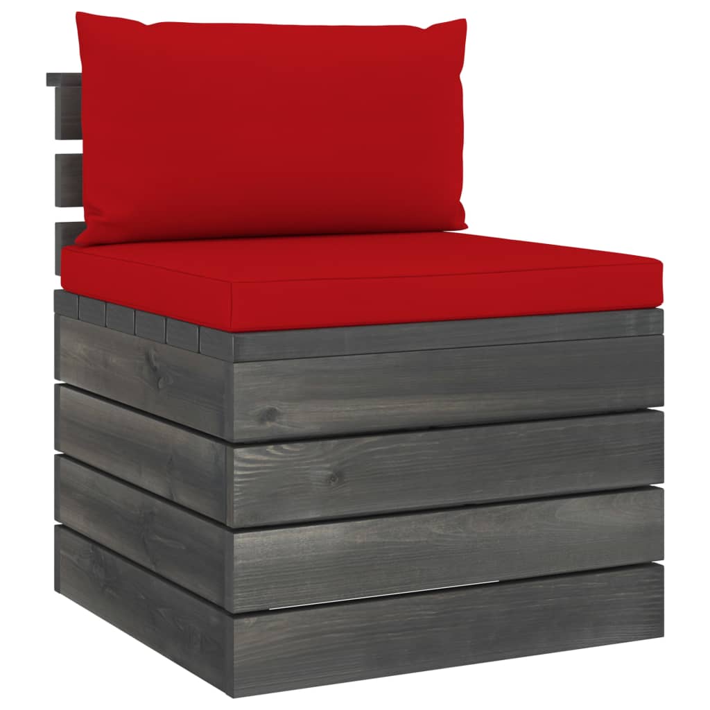 9-delige Loungeset met kussens pallet massief grenenhout