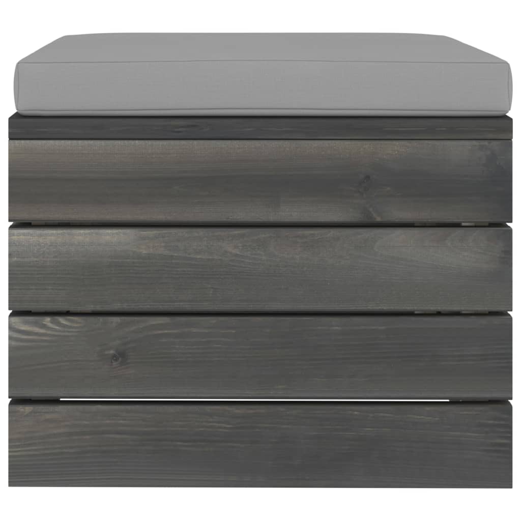 Ensemble de salon 8 pièces palette en bois de pin massif gris foncé