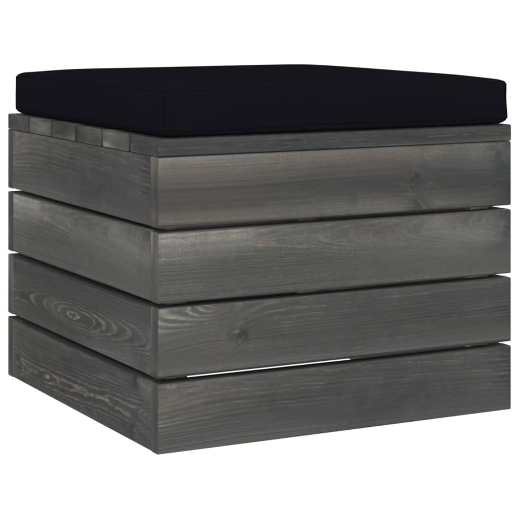 Ensemble de salon 8 pièces palette en bois de pin massif gris foncé