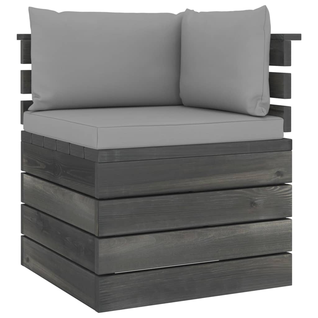 9-delige Loungeset met kussens pallet massief grenenhout