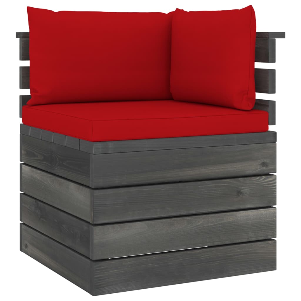 9-delige Loungeset met kussens pallet massief grenenhout