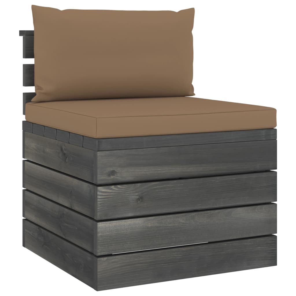 9-delige Loungeset met kussens pallet massief grenenhout